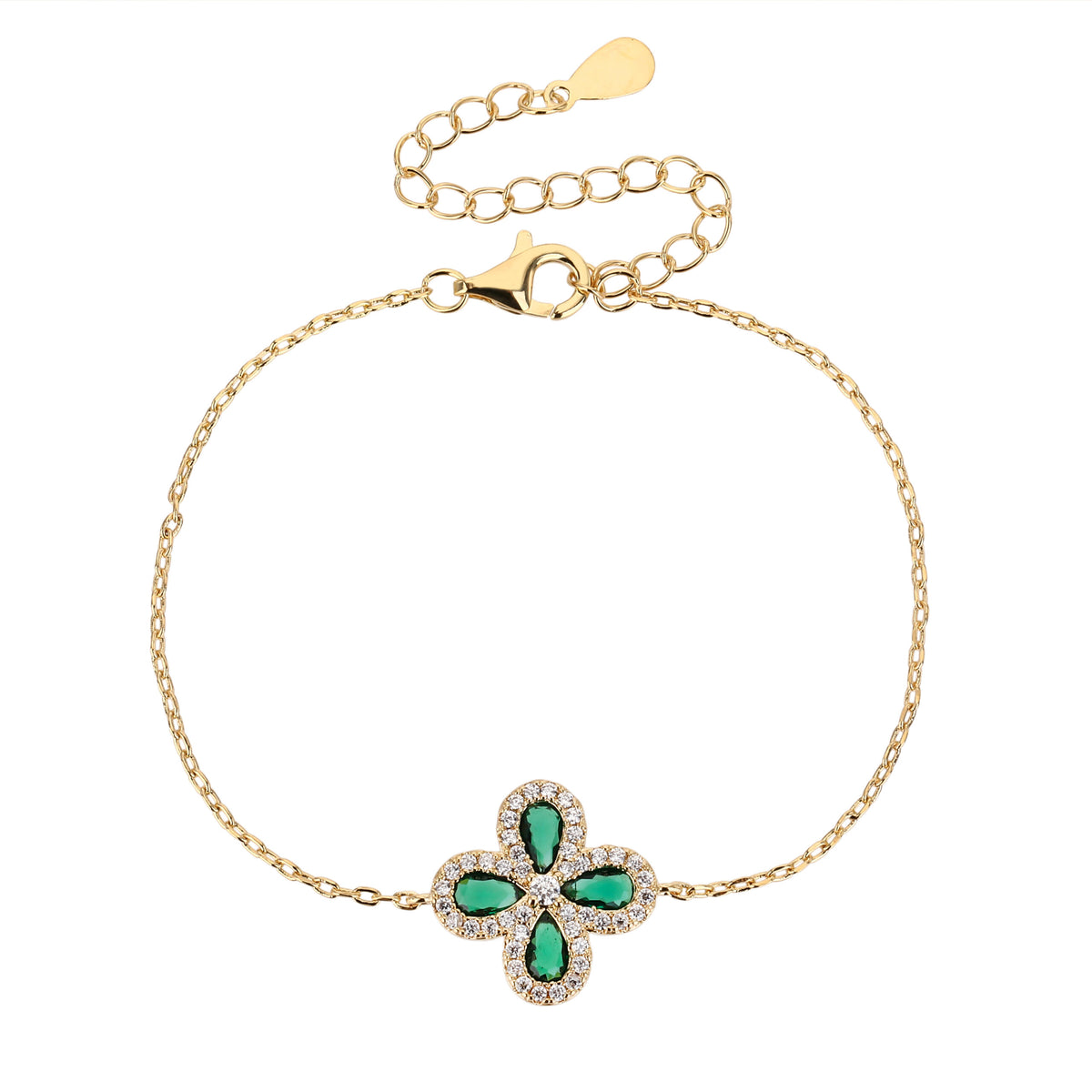 Fiore gold Bracelet – Green