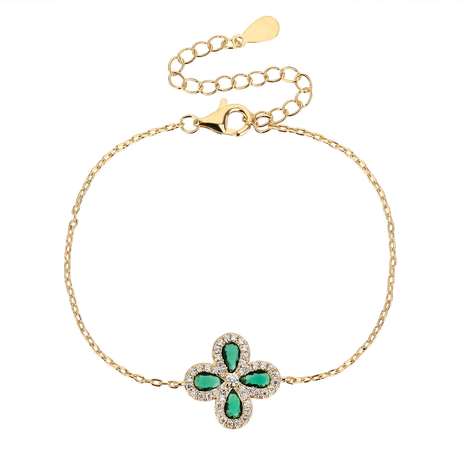Fiore gold Bracelet – Green