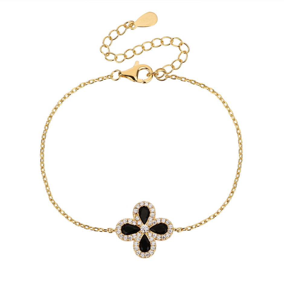 Fiore gold Bracelet – black