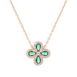 Fiore Necklace rose gold- green