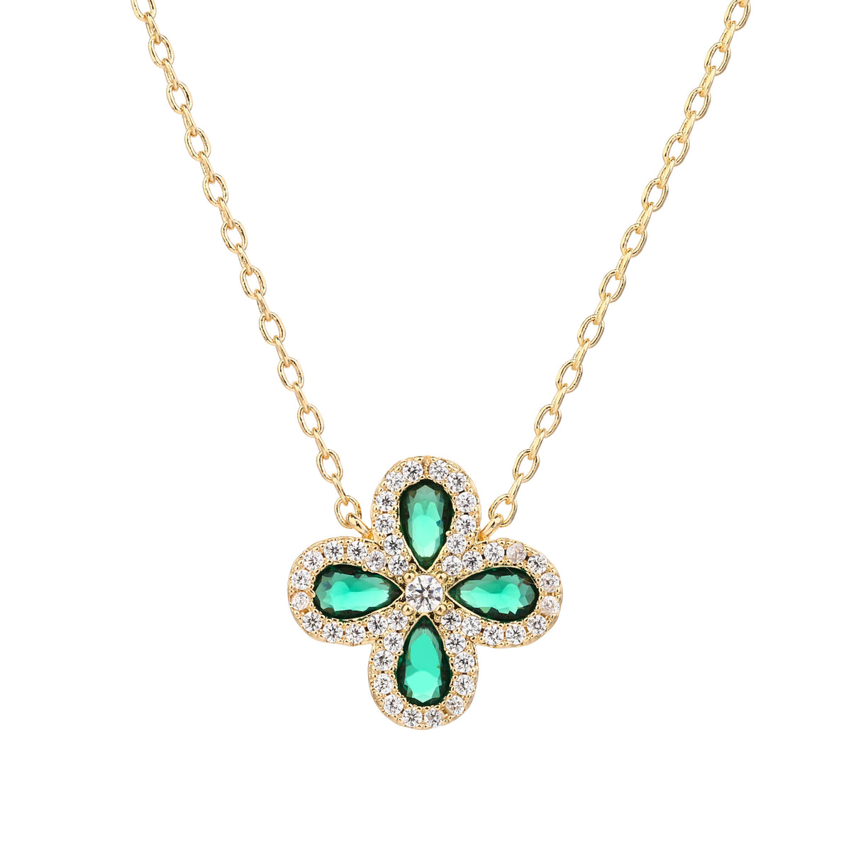 Fiore Necklace gold - Green