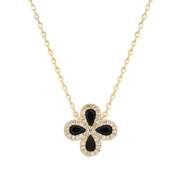 Fiore Necklace gold - Black
