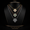 Fiore Necklace gold - white