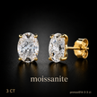 עגיל מוסונייט Éclat Oval Gold 3CT